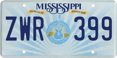 MS license plate ZWR399