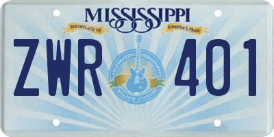 MS license plate ZWR401