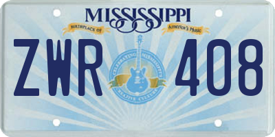 MS license plate ZWR408