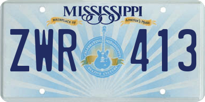 MS license plate ZWR413