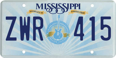 MS license plate ZWR415