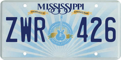 MS license plate ZWR426