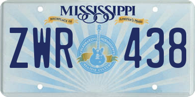MS license plate ZWR438