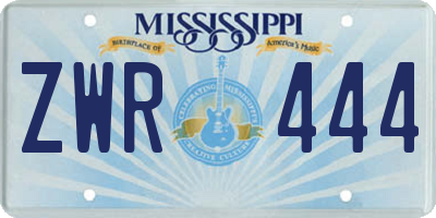 MS license plate ZWR444