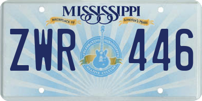 MS license plate ZWR446