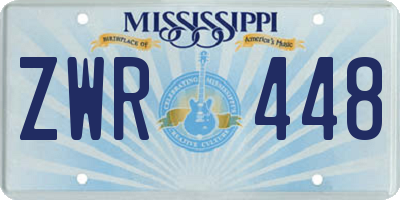 MS license plate ZWR448