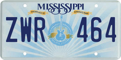 MS license plate ZWR464