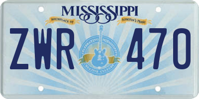 MS license plate ZWR470