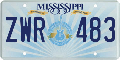MS license plate ZWR483