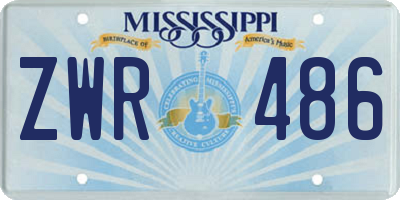 MS license plate ZWR486