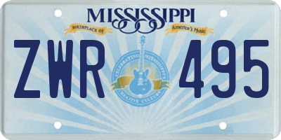 MS license plate ZWR495