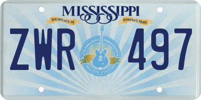 MS license plate ZWR497