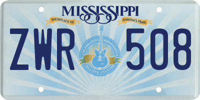 MS license plate ZWR508