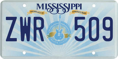 MS license plate ZWR509