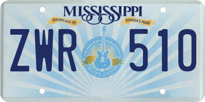 MS license plate ZWR510