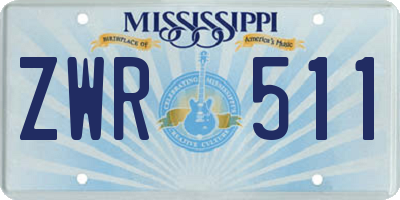 MS license plate ZWR511
