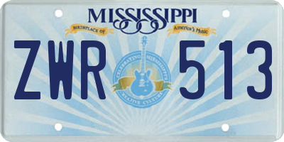 MS license plate ZWR513