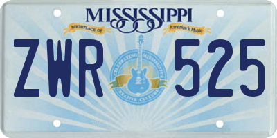 MS license plate ZWR525