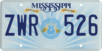 MS license plate ZWR526