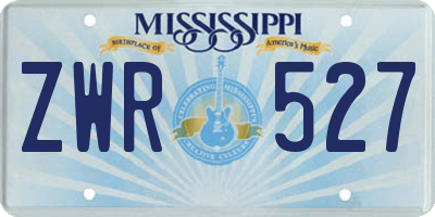 MS license plate ZWR527