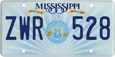 MS license plate ZWR528