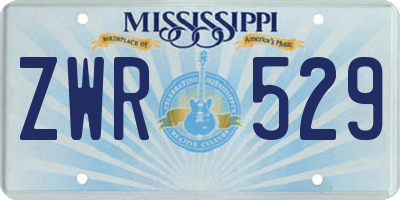MS license plate ZWR529