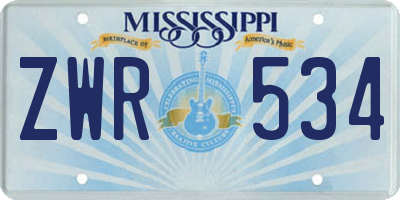 MS license plate ZWR534