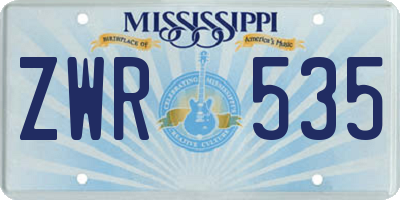 MS license plate ZWR535