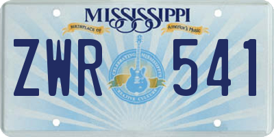 MS license plate ZWR541