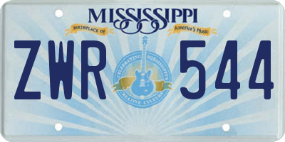 MS license plate ZWR544