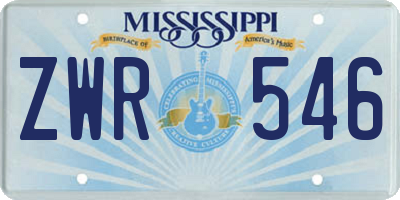 MS license plate ZWR546