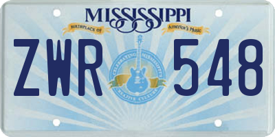 MS license plate ZWR548
