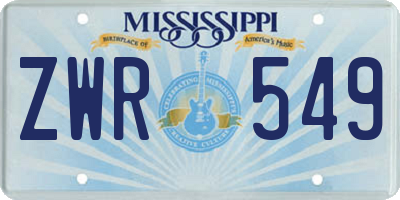 MS license plate ZWR549