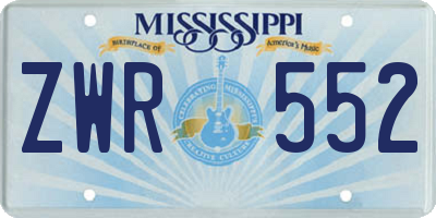 MS license plate ZWR552