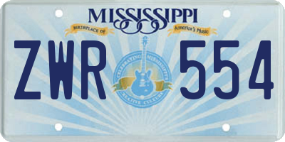 MS license plate ZWR554