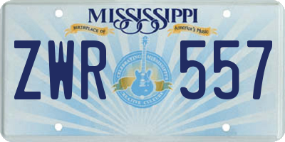 MS license plate ZWR557