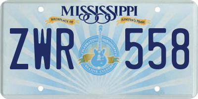 MS license plate ZWR558