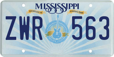 MS license plate ZWR563