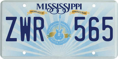 MS license plate ZWR565