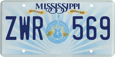 MS license plate ZWR569