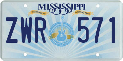 MS license plate ZWR571