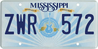 MS license plate ZWR572