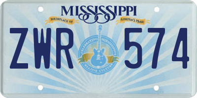 MS license plate ZWR574