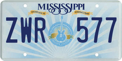 MS license plate ZWR577