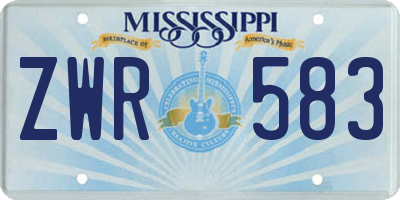 MS license plate ZWR583