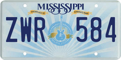 MS license plate ZWR584