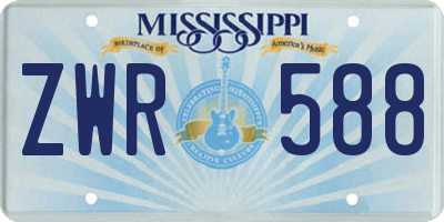 MS license plate ZWR588