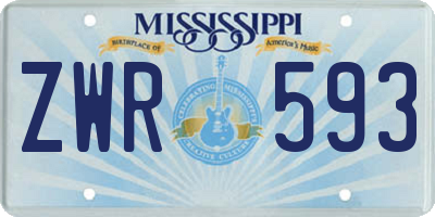 MS license plate ZWR593
