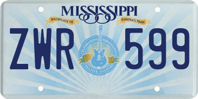 MS license plate ZWR599