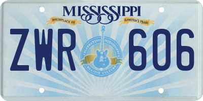 MS license plate ZWR606